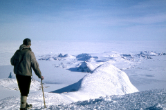 30 October 1963 1/250 f14 (BL Pete on summit of Wave Peak, all of Signy & Moe spread out below us, if you know where to look you can even see the hut)